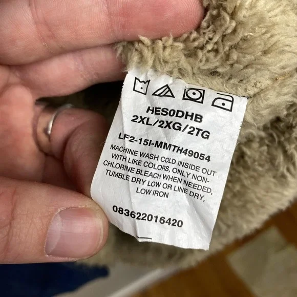 Wrangler Jacket Mens‎ 2XL Blue Sherpa Lined Denim Shirt Jacket Shacket Pockets - Picture 4 of 11